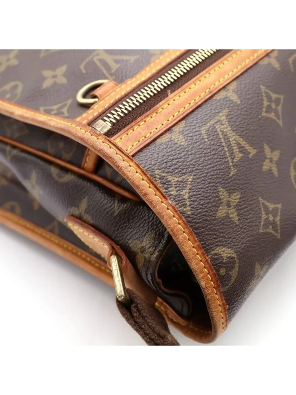 Louis Vuitton Monogram Messenger Bosford GM Shoulder Bag Brown Leather Gold